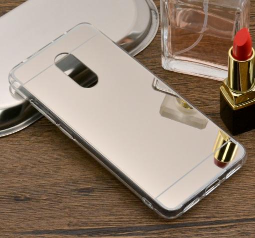 Луксозен силиконов калъф / гръб / TPU за Xiaomi RedMi Note 4 / RedMi Note 4X - сребрист / огледален