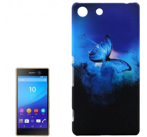 Твърд гръб за Sony Xperia M5 - синя пеперуда
