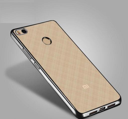 Луксозен силиконов калъф / гръб / TPU за Xiaomi Mi A1 / 5X - прозрачен / тъмно сив кант