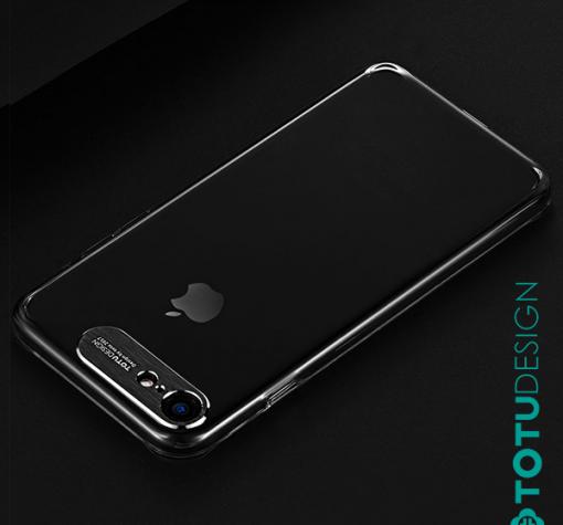 Луксозен гръб TOTU Design Sparkling Series за Apple iPhone 7 Plus / iPhone 8 Plus- прозрачен / черен кант