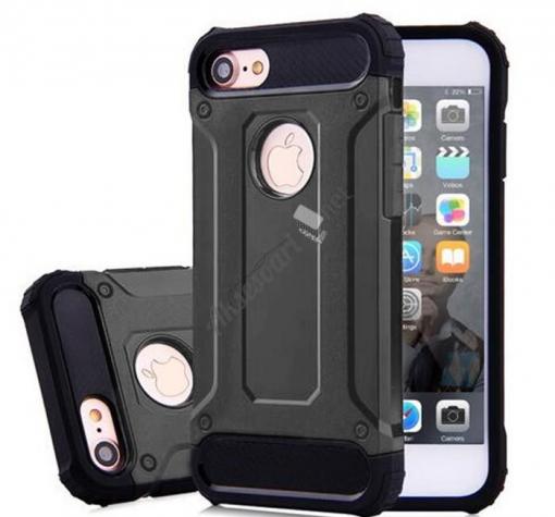 Силиконов гръб TPU Spigen Hybrid с твърда част за Apple iPhone 6 Plus / iPhone 6S Plus - тъмно сив