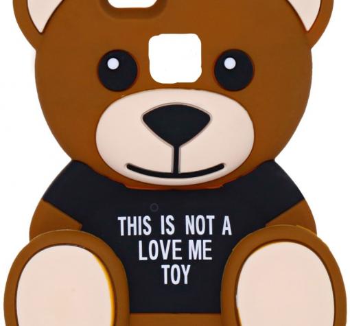 Силиконов калъф / гръб / TPU 3D за Huawei P9 - Teddy Bear / This Is Not A Love Me Toy / черен