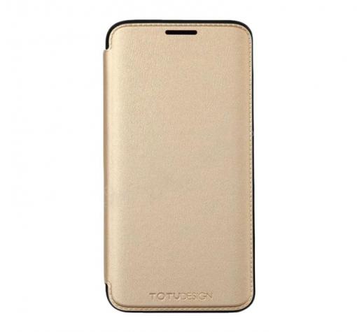 Луксозен кожен калъф Flip тефтер TOTU Design Acme Series за Samsung S9 G960 - златист