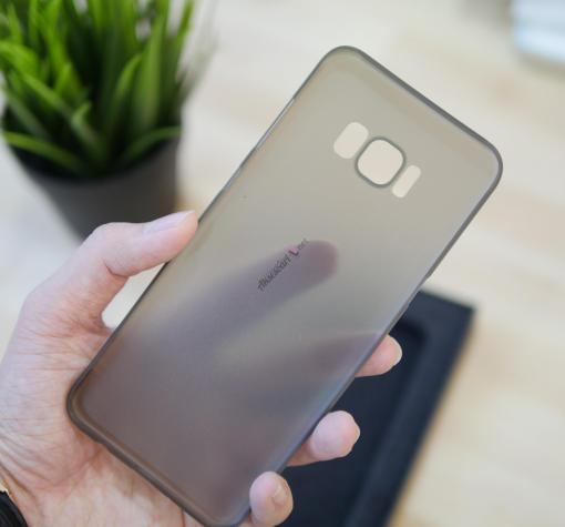 Ултра тънък силиконов калъф / гръб / TPU Ultra Thin за Samsung S8 G950 - сив / прозрачен