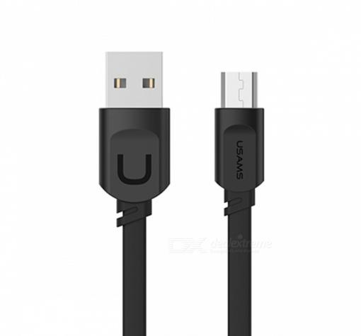 Оригинален USB кабел USAMS за зареждане и пренос на данни за за Micro (Android) - черен
