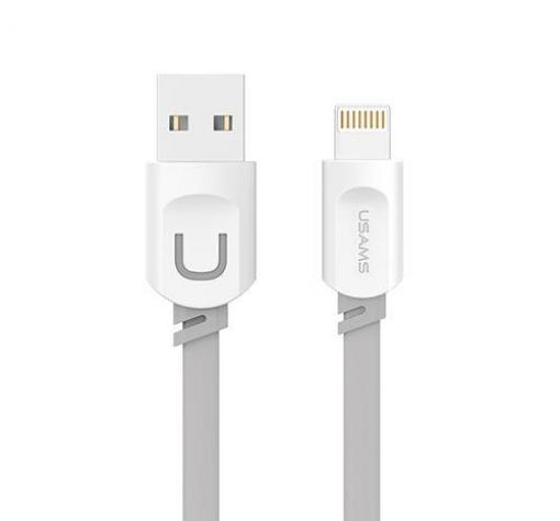 Оригинален USB кабел USAMS за зареждане и пренос на данни за iOS (iPhone) - сив