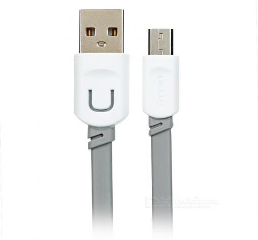 Оригинален USB кабел USAMS за зареждане и пренос на данни за за Micro (Android) - сив