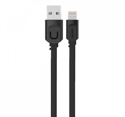 Оригинален USB кабел USAMS за зареждане и пренос на данни за iOS (iPhone) - черен