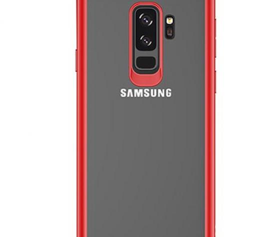 Луксозен гръб USAMS MANT Series за Samsung S9 Plus G965 - прозрачен / червен кант