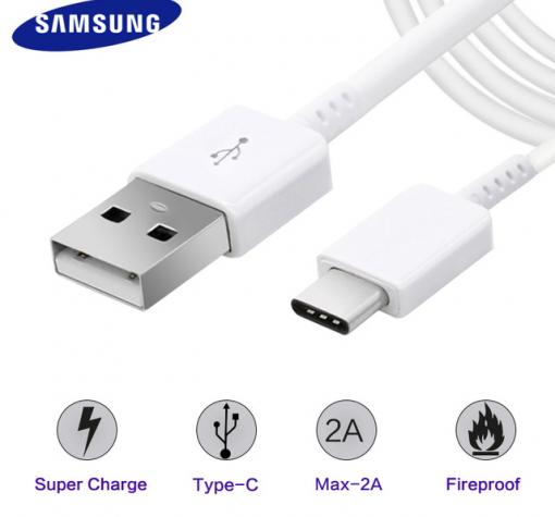 Оригинален USB кабел за Samsung A5 2017 A520 / Type C 3.0 - бял