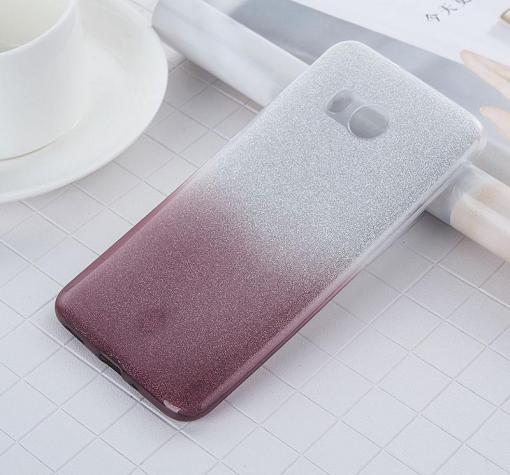 Силиконов калъф / гръб / TPU за Huawei Y5 2017 / Huawei Y6 2017 - преливащ / сребристо и сиво / брокат