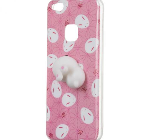 Луксозен силиконов калъф / гръб / TPU 4D Squishy за Huawei P10 lite - заек / Rabbit
