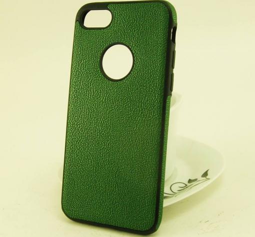 Луксозен силиконов калъф / гръб / TPU New Face за Apple iPhone 7 - зелен / имитиращ кожа
