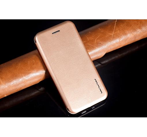 Луксозен кожен калъф Flip тефтер със стойка WUW за Apple iPhone 6 / iPhone 6S - златист