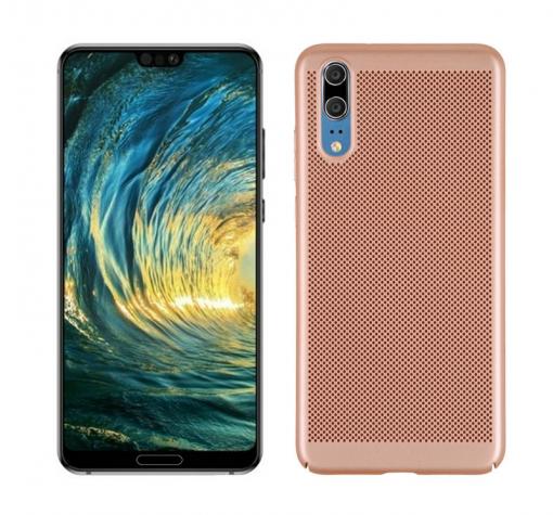 Луксозен твърд гръб за Huawei P20 - златист / Grid
