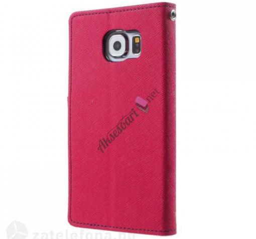 Кожен калъф Flip тефтер Mercury GOOSPERY Fancy Diary със стойка за Samsung S6 Edge G925 - цикламен — снимка 2