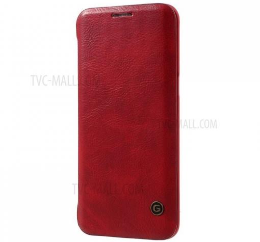 Луксозен кожен калъф Flip тефтер G-Case за Samsung S8 G950 - червен