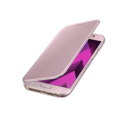 Луксозен калъф Clear View Cover с твърд гръб за Samsung J3 / J3 2016 J320 - розов