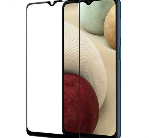 9D full cover Tempered glass screen protector за Samsung A12 / Извит стъклен скрийн протектор за Samsung A12 - черен