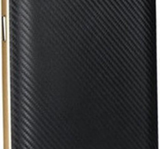 Луксозен твърд гръб за Samsung S7 Edge G935 - черен / златист кант / Carbon
