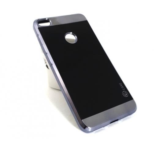 Луксозен силиконов калъф / гръб / TPU G-CASE за Huawei Honor 8 Lite - черен / сив кант