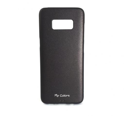 Луксозен силиконов калъф / гръб / TPU My Colors за Samsung S8 G950 - черен / имитиращ кожа