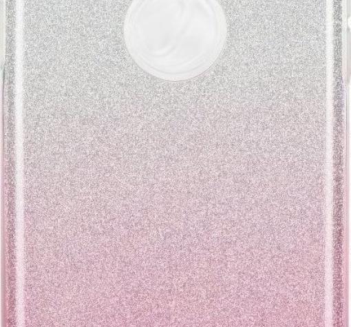 Луксозен силиконов калъф / гръб / TPU Kakusiga за Apple Apple iPhone X - преливащ брокат / розово и сребристо