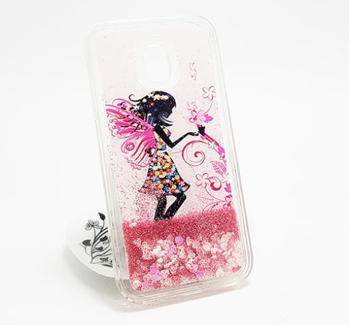 Луксозен твърд гръб 3D за Samsung J3 2017 J330 - Fairy / розов брокат със сърца