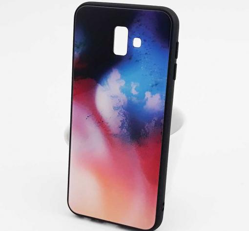 Луксозен стъклен твърд гръб за Samsung J6 Plus 2018 - преливащ