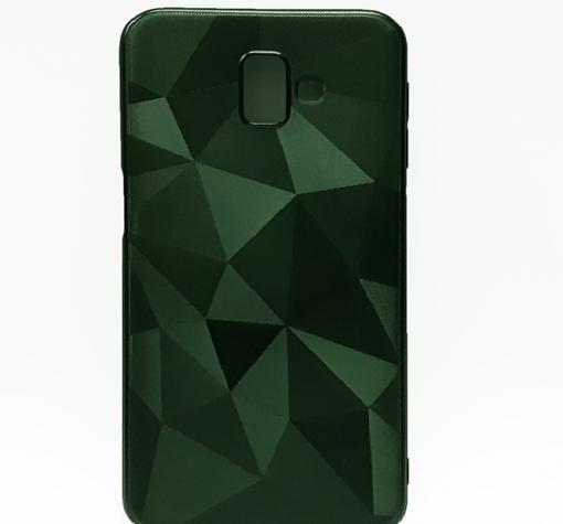 Силиконов калъф / гръб / PRISM GEOMETRIC TPU за Samsung J6 Plus 2018 - тъмно зелен / призма