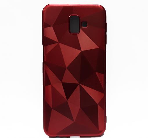 Силиконов калъф / гръб / PRISM GEOMETRIC TPU за Samsung J6 2018 - червен / призма