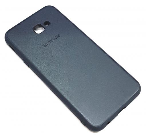 Луксозен кожен гръб за Samsung J4 Plus 2018 - тъмно син