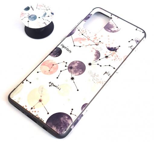 Луксозен силиконов калъф / гръб / TPU RUBY с Popsocket за Samsung A71 - Capricorn