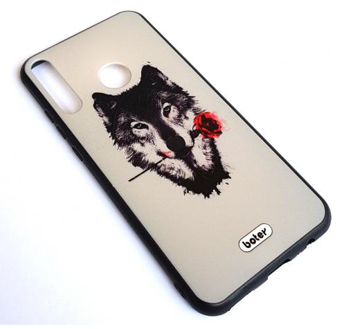 Твърд гръб със силиконов кант за Huawei P40 lite E - Wolf with Rose