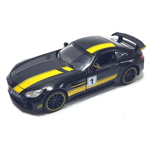 Метална кола с отварящи се врати капаци светлини и звуци Mercedes AMG GTR 1:32