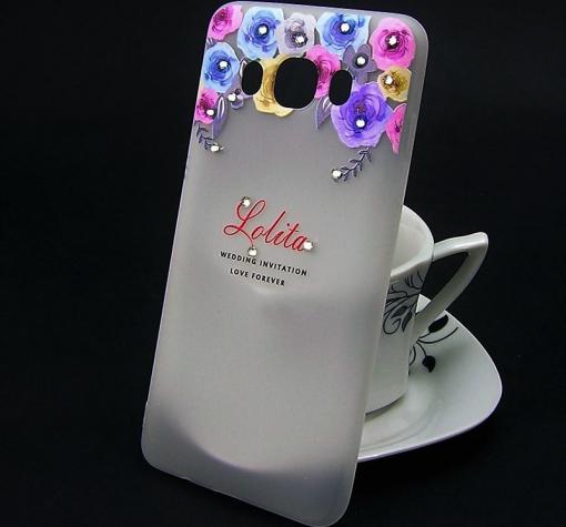 Луксозен силиконов калъф / гръб / TPU с камъни за Samsung J5 2016 J510 - Lolita цветя / рози