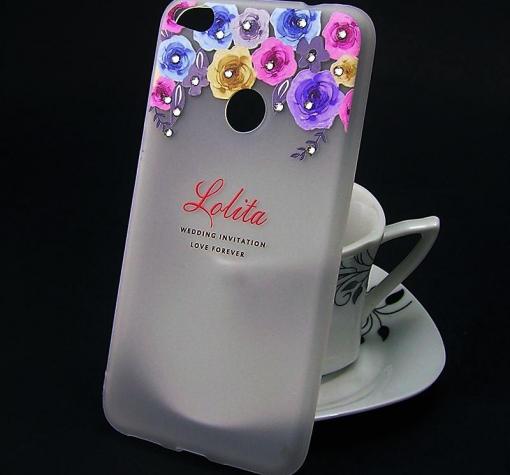 Луксозен силиконов калъф / гръб / TPU с камъни за Huawei Honor 8 Lite - Lolita цветя / рози