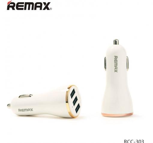 Универсално зарядно устройство REMAX RCC 303 с 3 USB порта 5V / 3.4A за Samsung, Xiaomi, Lenovo, Apple, LG, HTC, Sony, Nokia, Huawei, ZTE, BlackBerry и др. - бяло