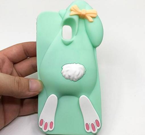 Силиконов калъф / гръб / TPU 3D за Samsung J7 2017 J730 - заек / зелен