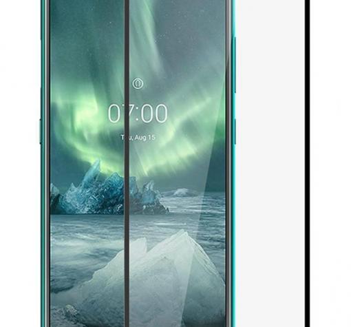 3D full cover Tempered glass Full Glue screen protector за Nokia 2.3 / Извит стъклен скрийн протектор с лепило от вътрешната страна за Nokia 2.3 - черен