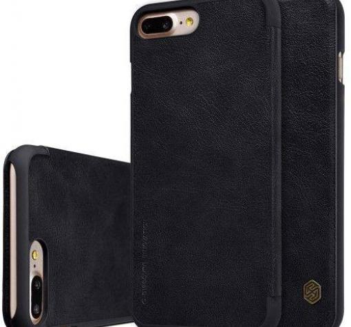 Луксозен кожен калъф Flip тефтер NILLKIN QIN Series за Apple iPhone 7 / iPhone 8 - черен