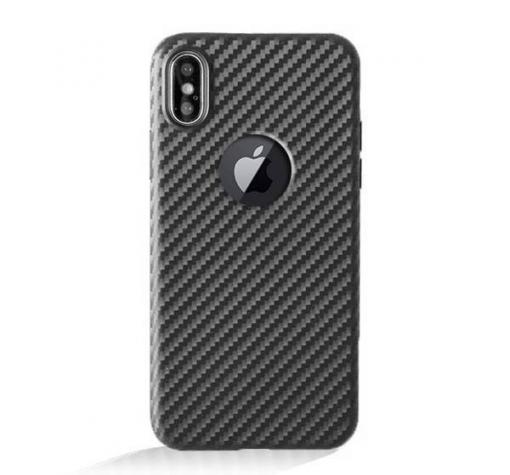 Силиконов калъф / гръб / TPU за Apple iPhone X - черен / carbon