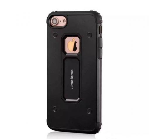 Силиконов гръб TPU MOTOMO Hybrid с твърда част 2в1 за Apple iPhone 7 / iPhone 8 - черен