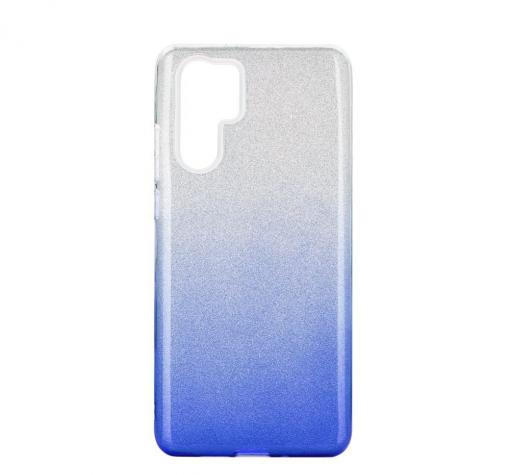 Силиконов калъф / гръб / TPU за Huawei P30 Pro - преливащ / сребристо и синьо / брокат
