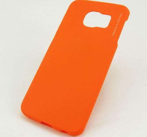 Твърд гръб / капак / Sevenday's Soft Touch Coating за Samsung S6 Edge G925 - оранжев