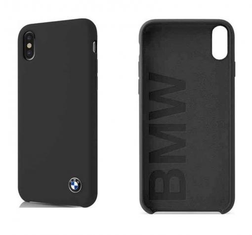 Оригинален кожен гръб BMW за Apple iPhone X - черен