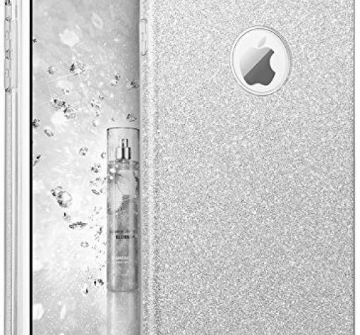 Луксозен силиконов гръб зa Apple iPhone 7 Plus / iPhone 8 Plus - сив / брокат