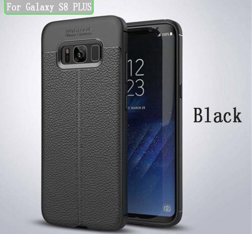 Луксозен силиконов калъф / гръб / TPU за Samsung S8 Plus G955- черен / имитиращ кожа