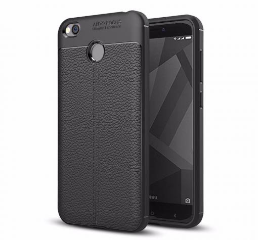 Луксозен силиконов калъф / гръб / TPU за Xiaomi Mi A1 / 5X - черен / имитиращ кожа