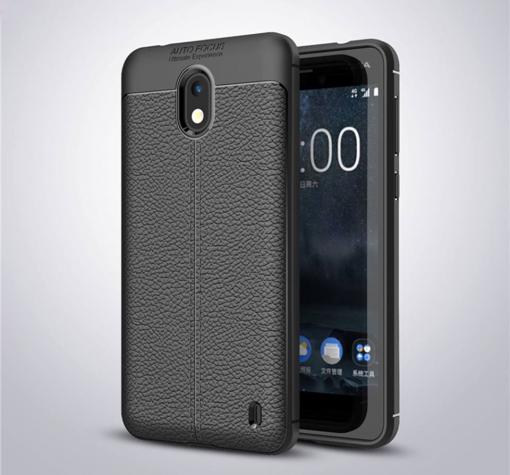 Луксозен силиконов калъф / гръб / TPU за Nokia 5 2017 - черен / имитиращ кожа
